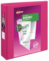 Fichário de 3 anéis Avery Durable View, anéis inclinados de 2 polegadas, rosa Fichário de 3 anéis Avery Durable View, anéis inclinados de 2 polegadas, rosa