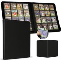 Fichário de cartas premium de 16 bolsos, mais de 1000 cartas, capa de PU, encadernador de cartas colecionáveis, carregamento lateral, porta-álbuns, pastas para MTG, TCG, cartões de jogo e cartas esportivas, Kpop (preto) Fichário de cartas premium de 16 bolsos, mais de 1000 cartas, capa de PU, encadernador de cartas colecionáveis, carregamento lateral, porta-álbuns, pastas para MTG, TCG, cartões de jogo e cartas esportivas, Kpop (preto)