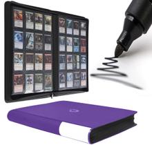 Fichário de cartões D DACCKIT modelo A roxo, 16 bolsos, cartões 1024