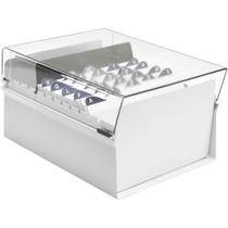 Fichário de Mesa com Base de AÇO 6X9 BRANCO/CRISTAL Fichário de Mesa com Base de AÇO 6X9 BRANCO/CRISTAL