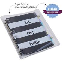 Fichário de PVC Colegial Inspire 10 DIV. Preto - Polibras