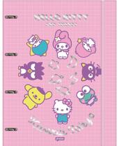 Fichario Escolar Hello Kitty 80fls 6 Divisórias Temáticas + Adesivos