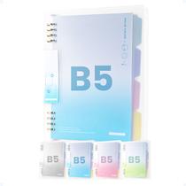 Fichario Feminino Escolar B5 4 Divisórias Coloridas 8 Argola