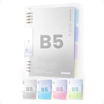 Fichario Feminino Escolar B5 4 Divisórias Coloridas 8 Argola Fichario Feminino Escolar B5 4 Divisórias Coloridas 8 Argola