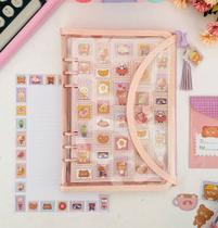 Fichario Glitter Ursinhos Kawaii com 70 Folhas Decoradas 120 gramas BUENDIA Fichario Glitter Ursinhos Kawaii com 70 Folhas Decoradas 120 gramas BUENDIA