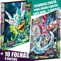 Fichário Pasta Álbum Capa Dura Pokémon Máscaras do Crepúsculo Ogerpon Dragapult 10 folhas Card Carta Fichário Pasta Álbum Capa Dura Pokémon Máscaras do Crepúsculo Ogerpon Dragapult 10 folhas Card Carta