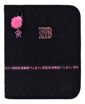 Fichário Rebecca Bonbon Com Zíper Universitário Preto - Dac