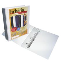 Fichário revestido com cristal A4 branco 75mm 4754BR com 4 argolas ACP