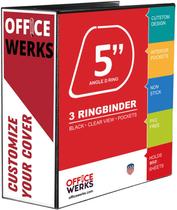 Fichário Ring Binder Depot com 3 Argolas D de 5" Preto