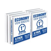 Fichário Samsill Economy de 1 polegada com 3 anéis branco, pacote com 6 Fichário Samsill Economy de 1 polegada com 3 anéis branco, pacote com 6