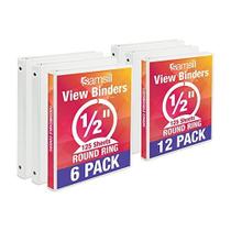 Fichário Samsill Economy de 1,3 cm com 3 anéis, pacote com 6, branco Fichário Samsill Economy de 1,3 cm com 3 anéis, pacote com 6, branco