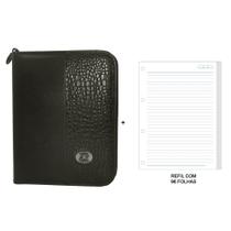 Fichário Universitário Argolado Croco Preto Acp + Refil 96 folhas