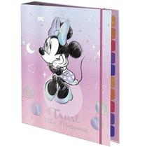 Fichario Universitario com Elastico Disney Minnie com 48 Folhas Decoradas DAC