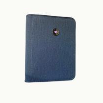 Fichário Universitário Feminino Zíper Jeans Glitter A4 Kika