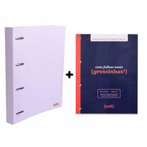 Fichario Universitario Tons Pasteis Lavanda Com Refil Nali