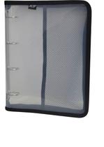 Fichário Universitário Transparente Com Ziper Preto