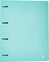 Fichário Yes A4 escolar com 4 argolas azul pastel