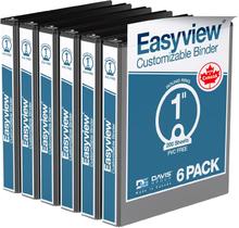 Fichários de 3 argolas Davis Group Easyview 1 polegada, pacote com 6, preto Fichários de 3 argolas Davis Group Easyview 1 polegada, pacote com 6, preto