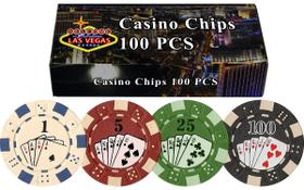 Fichas de pôquer DA VINCI 100 11,5 g em caixa de presente de Las Vegas