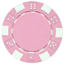 Fichas de pôquer DA VINCI 50 Clay Composite 11,5 g de dados listrados rosa