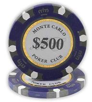 Fichas de pôquer DA VINCI Monte Carlo Poker Club 14g x50 roxas