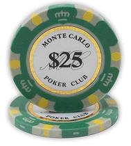 Fichas de pôquer DA VINCI Monte Carlo Poker Club 14g x50 verdes