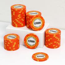 Fichas de pôquer JIESITE Monte Carlo 14g de argila 50 peças (5000)