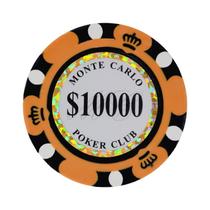 Fichas de pôquer JIESITE Monte Carlo, 14g, pacote de argila com 50 laranjas