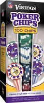 Fichas de pôquer Masterpieces Minnesota Vikings NFL 100pc Fichas de pôquer Masterpieces Minnesota Vikings NFL 100pc
