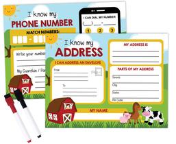 Fichas Laminadas de Prática com Apagamento a Seco: Endereço e Telefone, com 2 Marcadores - Inkdotpot Fichas Laminadas de Prática com Apagamento a Seco: Endereço e Telefone, com 2 Marcadores - Inkdotpot