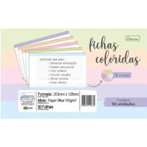 Fichas Pautadas Coloridas com 50 Unidades CADERSIL