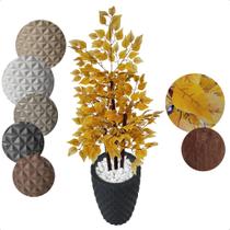 Ficus Amarelo Planta Artificial com Vaso Decoração - Flor de Mentirinha