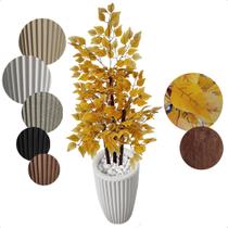 Ficus Amarelo Planta Artificial com Vaso Decoração - Flor de Mentirinha