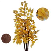 Ficus Amarelo Planta Artificial Sem Vaso Decoração Sala - Flor de Mentirinha