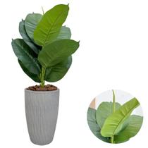 Ficus Lyrata Artificial Com Vaso Ondulado Cone Casa Jardim