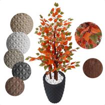 Fícus Outonado Planta Figueira Artificial Vaso Decoração - Flor de Mentirinha