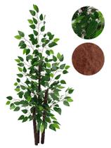 Ficus Verde Planta Artificial Figueira sem Vaso Decorativo