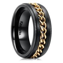 Fidget de aço inoxidável Ring King Will Intertwine para homens