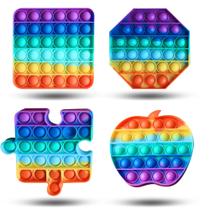 Fidget Pop Toys Enovoe, pacote com 4 Rainbow Bubble para crianças/adultos