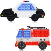 Fidget Sensory Toys Woplagyreat, 2 pacotes, carro de polícia, caminhão de bombeiros