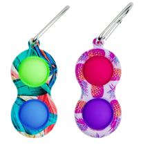 Fidget Simp Le Dimple Toy Soft Silicone Push Bubble Brinquedos Sensoriais Chaveiro 2pc