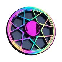 Fidget Spinner De Metal Com Gradiente Arco-Íris, Rolamento Silencioso, EDC, Brinquedo Anti-Estresse