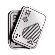 Fidget Spinner De Metal Poker a K, Brinquedo Giratório De Dedo EDC, Descompressão, Rotador De Cartas