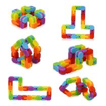 Fidget Toy Ganowo Rainbow Wacky Tracks Snap Click Snake Cube