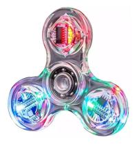 Fidget Toy Hand Spinner Com Luzes Led Transparente