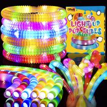Fidget Toy Jawhock LED Light Up Pop Tubes, pacote com 12 unidades, presente para crianças Fidget Toy Jawhock LED Light Up Pop Tubes, pacote com 12 unidades, presente para crianças