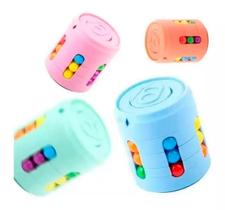 Fidget Toy Latinha Quebra Cabeça Giratória Cubo Anti Stress Cor Azul