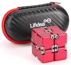Fidget Toy Lifidea Aluminium Alloy Metal Infinity Cube Red