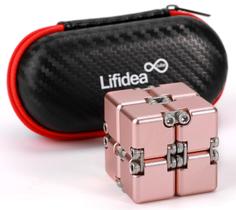 Fidget Toy Lifidea Aluminium Alloy Metal Infinity Cube rosa
