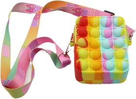 Fidget Toys It Cartoon Unicorn Messenger Bag para meninas, bolsa de moedas de silicone, brinquedos sensoriais baratos com bolhas de um clique para aliviar o estresse, escola e família (Box-A)